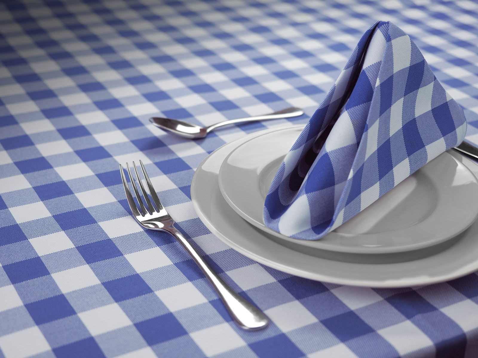 Blue Gingham Gingham and Tartan Range Table Linen Table Linens